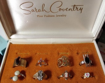 Sarah Coventry, FINE FASHION RINGS, Eight Different Styles, Mid Century Style and Flair, Retro Gifts for Her