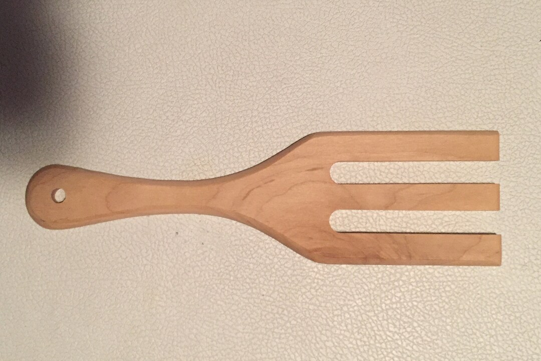 SALAD Fork Three Tine MAPLE WOOD Wooden Cooking Utensil Etsy
