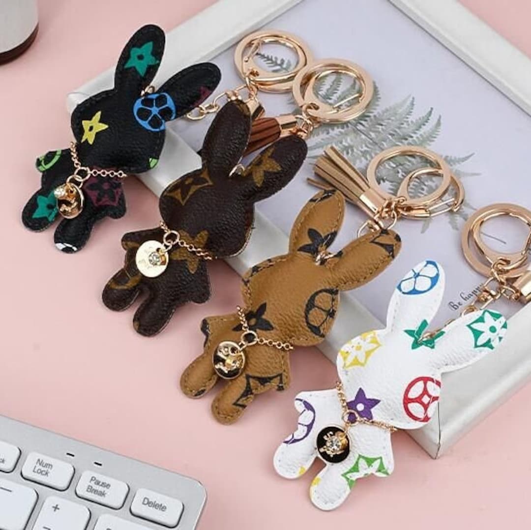 Luxury BUNNY RABBIT KEYCHAINS Designer Inspired Faux Etsy