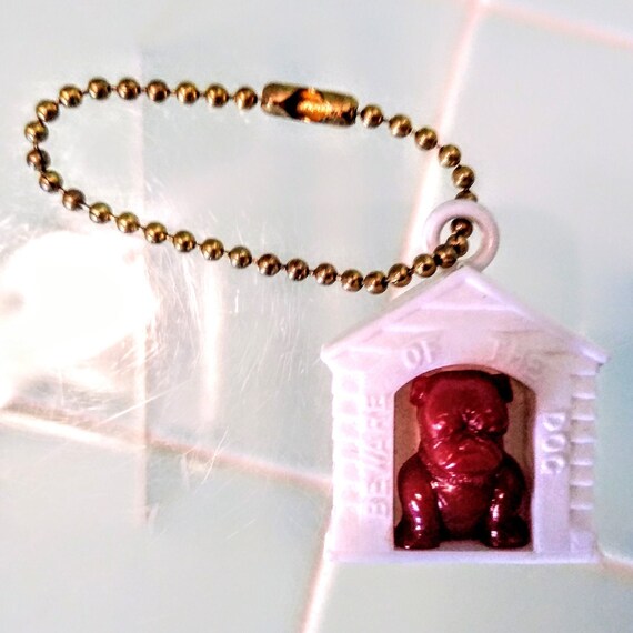 BULLDOG in DOG HOUSE Keychain, Mid Century Mutt, … - image 3