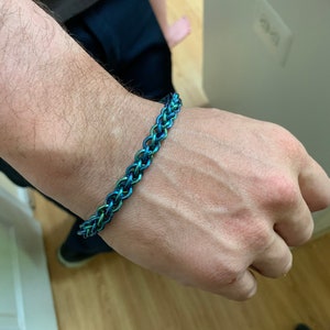 Thick Anodized Titanium Chain Bracelet