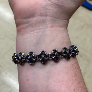 Rainbow Niobium Chain Bracelet - Turtle Back