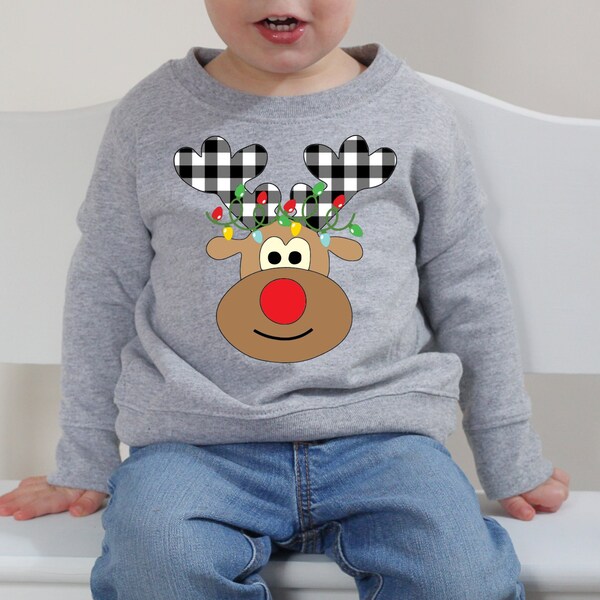 T-shirt De Noël Garçon Manches Longues Rouge Holiday Time - Taille 5, 100% Coton, 2 Disponibles