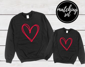 mommy and me valentines sweatshirt SET, kids valentines day shirt, baby valentines shirt, womens valentine shirt, matching valentines day