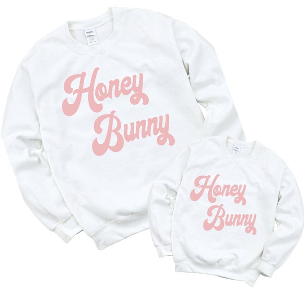 Mommy and me Honey Bunny  Sweatshirt, Easter Sweatshirt, Easter bunny graphic , Easter sweatshirts Ladies Easter Bunny sweatshirt