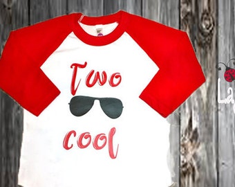 TWO cool raglan | Raglan tee for boys | Two Cool toddler shirt | Birthday party shirt | second birthday tee | boys second birthday