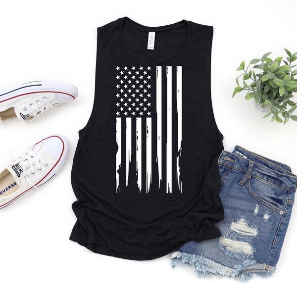 Fourth of July tank | American flag tank | women’s muscle tank | patriotic women’s tank
