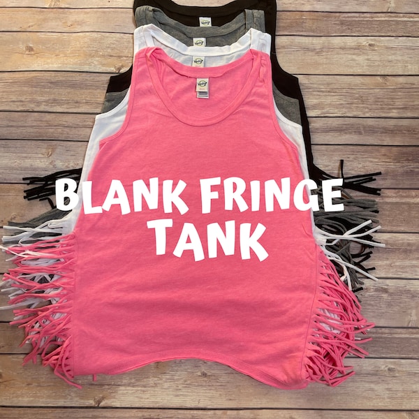 Blank Kavio Sheer Jersey Asymmetrical Fringe Tank Top for Girls  Side Fringe  Blank Fringe Top  NO DESIGN Just Blank