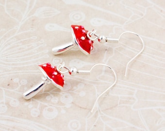 Mushroom Earrings, Toadstool Earrings, Fairy Jewellery, Goblincore Earrings, Cottagecore Earrings, Fly Agaric, Mushroom Jewellery, Red Spot