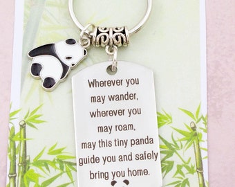 Llavero de panda, llavero de viaje seguro, disfruta del viaje, regalos para despedidas, regalo de mudanza, llavero de panda gigante, vacaciones en China, colgante para bolso
