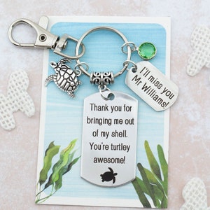 Turtley Awesome Keychain, Personalised Thank You Gifts, Turtle Keyring, Teacher Appreciation, Acting Singing Coach, Performing Arts, Drama zdjęcie 1