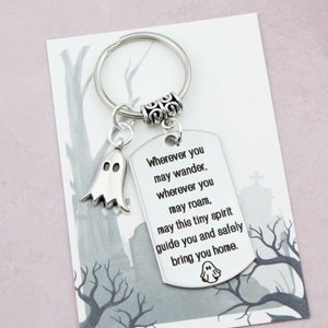 Ghost Keyring, Spirit Guide Keychain, Spooky Gifts, Gothic Travel Accessories, Cute Ghost Gifts, Ghost Hunting, Paranormal Investigating