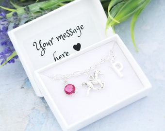 Horse Bracelet, Personalised Gift, Horse Girl Jewellery, Pony Charm Bracelet, Equine Gifts, Horse Riding Charm Bracelet, Equestrian Gifts