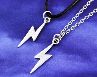 Lightning Bolt Necklace, Men's Or Women's Unisex Jewelry, Chain Cord Or Leather, Zeus Theme Jewellery, Greek Gods, Demigod Jewellery