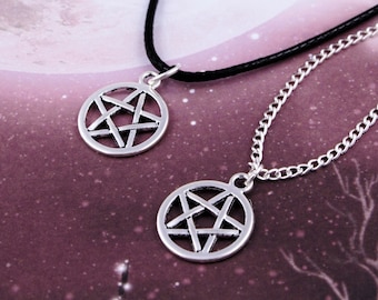 Pentacle Necklace, Wiccan Jewellery, Symbol Of Protection, Five Pointed Star In Circle, Witchy Gifts, Chain Or Cord Options