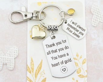 Personalised Thank You Gifts, Heart Of Gold Keychain, Deepest Thanks, Thank You Doctor Nurse, Teacher Appreciation Gifts, Friendship Keyring