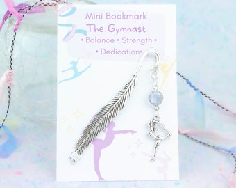 Gymnastics Charm Bookmark, Silver 3D Charm, Gymnast Gifts, Personalise With Initial, Girls Gymnastics Gifts