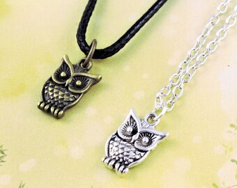 Owl Necklace, Teacher Gifts, Bird Necklace, Nature Jewellery, Woodland Jewelry, Silver Or Bronze