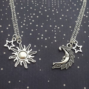 Sun and moon necklace for couples clearance