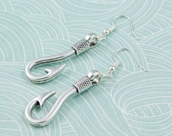 Fish Birthstone Earrings Personalized Nautical Earrings Fishing Earrings Lake Earrings Beach Earrings