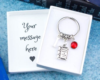 Bookish Keychain, Personalised Gift, Reading Lover Keyring, Once Upon A Time, Light Academia, Dark Academia, Fairycore, Fairytale Book Charm