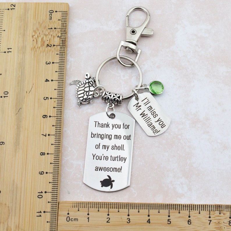 Turtley Awesome Keychain, Personalised Thank You Gifts, Turtle Keyring, Teacher Appreciation, Acting Singing Coach, Performing Arts, Drama zdjęcie 6