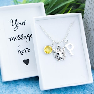 Tiger Necklace, Personalised Gift, Tiger Jewelry, Animal Jewelry, Tiger Face Pendant, Big Cat Jewelry, Wildlife Necklace, Tiger Lover Gifts