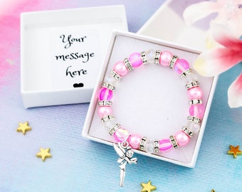 Fairy Bracelet, Kids Beaded Stretch Bracelet, Little Girls Fairy Gifts, Fairy Tale Jewellery, Pixie Charm, Birthday Present, Tooth Fairy