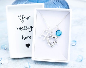 Dolphin Necklace, Personalised Gift, Dolphin Gift, Dolphin Pendant, Birthstone Necklace, Initial Jewelry, Ocean Jewelry, Beach Jewellery