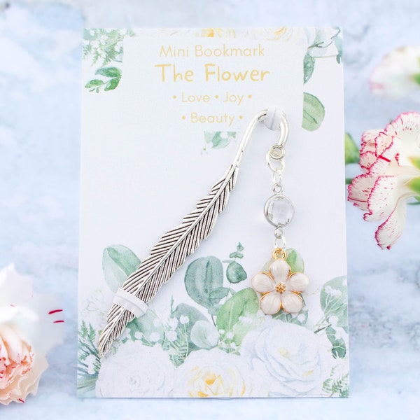 Flower Charm Bookmark, Florist Gifts, Grandma Gifts, Metal Bookmark, Personalise With Birthstone And Initial, Reader Gifts, Book Lover Gift