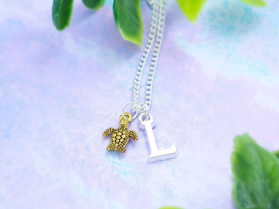 Tiny Turtle Necklace Children s Jewellery Kids Ocean Pendant Beach Jewellery Personalised With Name Initial Charm Sea Turtle Pendant Etsy Canada