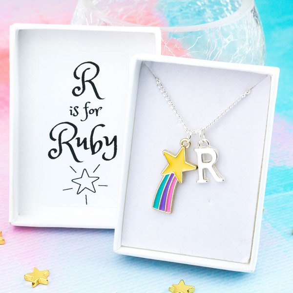 Shooting Star Necklace, Personalised Gift, Children's Jewellery, Kids Star Charm Necklace, Teen Superstar Jewelry Gift, Cute Gifts For Girls