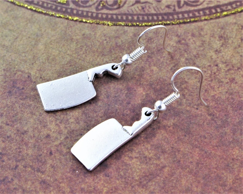 Meat Cleaver Earrings Butcher's Knife Jewelry Gothic Etsy