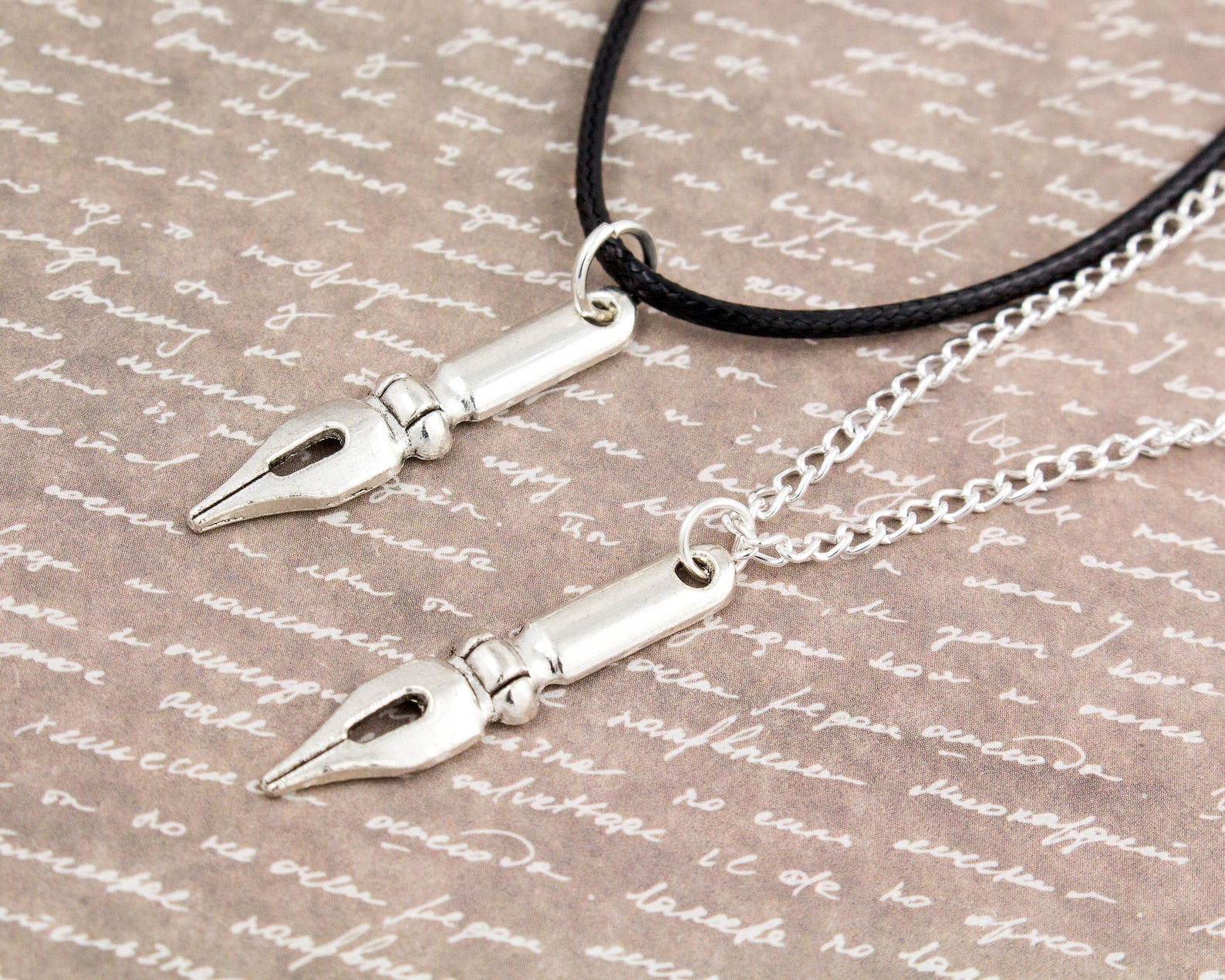 Fountain Pen Necklace Silver Chain or Cord Ink Pen Etsy UK