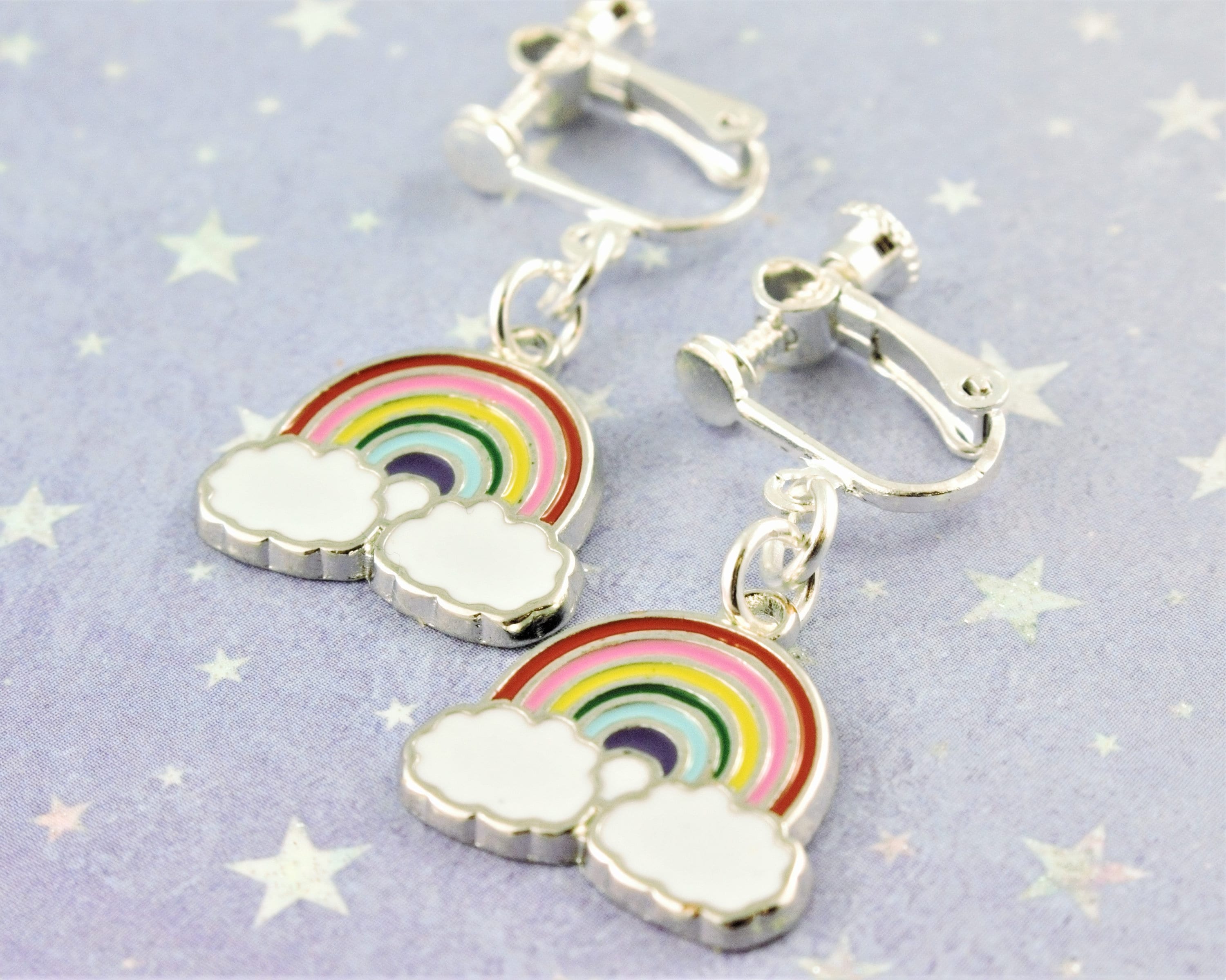 Rainbow Clip On Earrings Kid's Clip Ons Children's Etsy