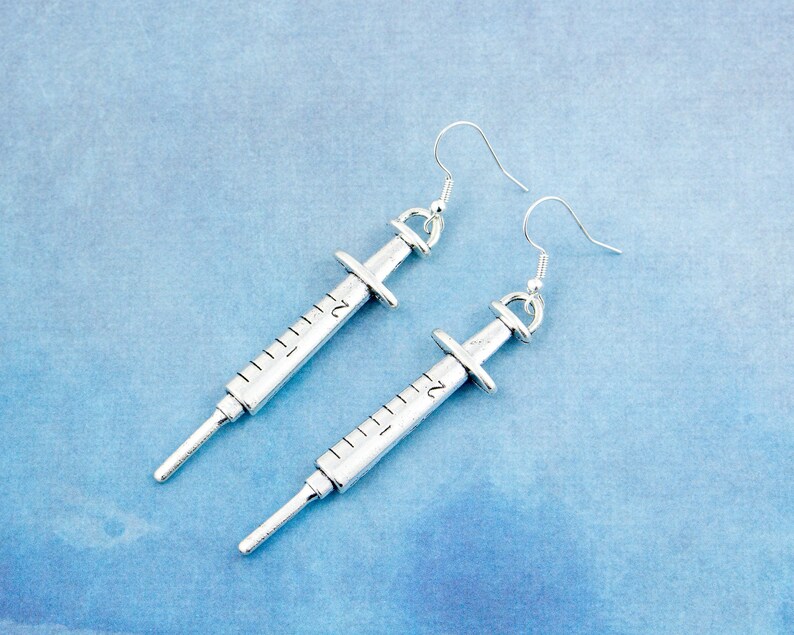 Syringe Earrings Statement Earrings Large Oversized Etsy UK