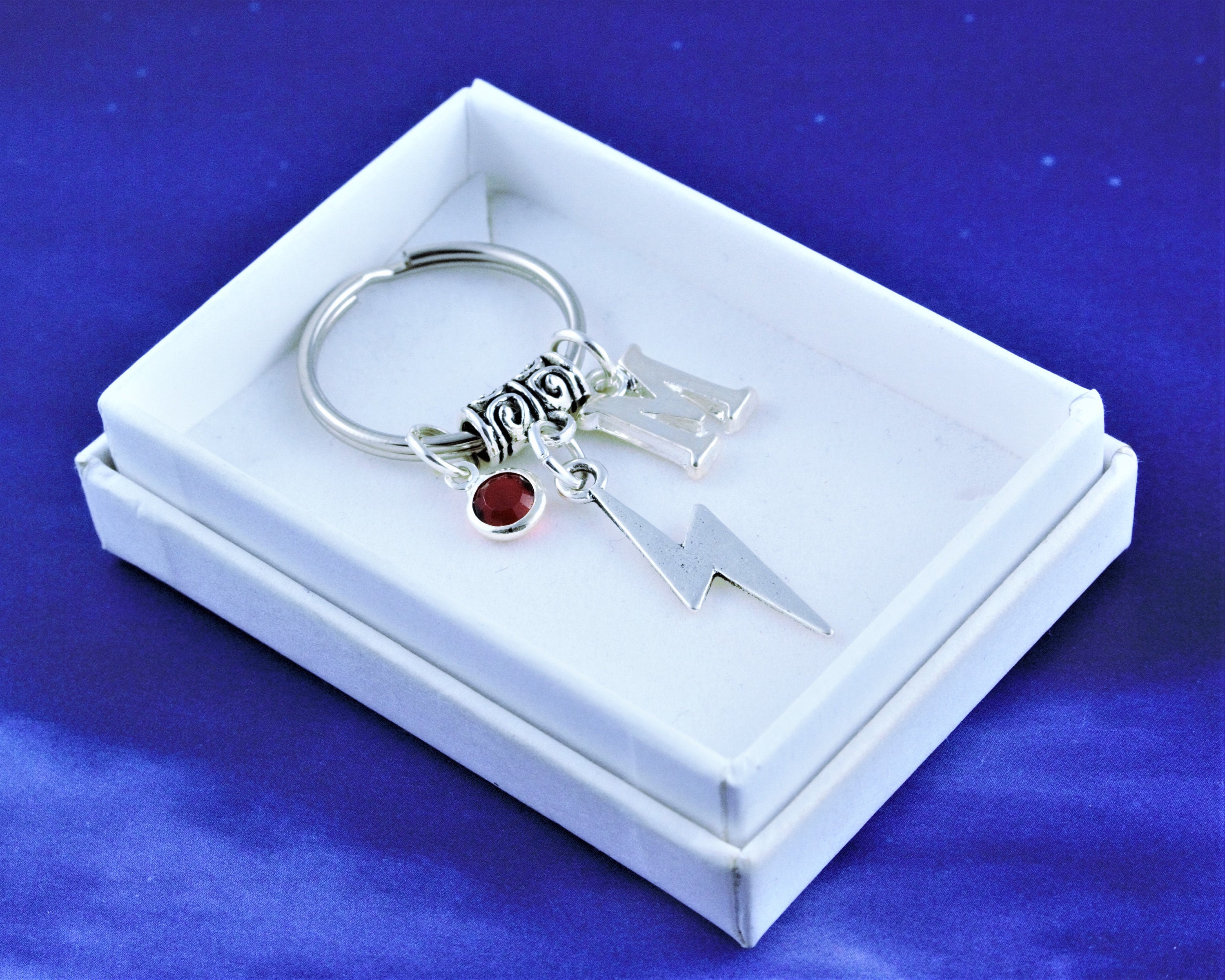 Lightning Bolt Keyring Personalised Gift Thunderbolt Etsy