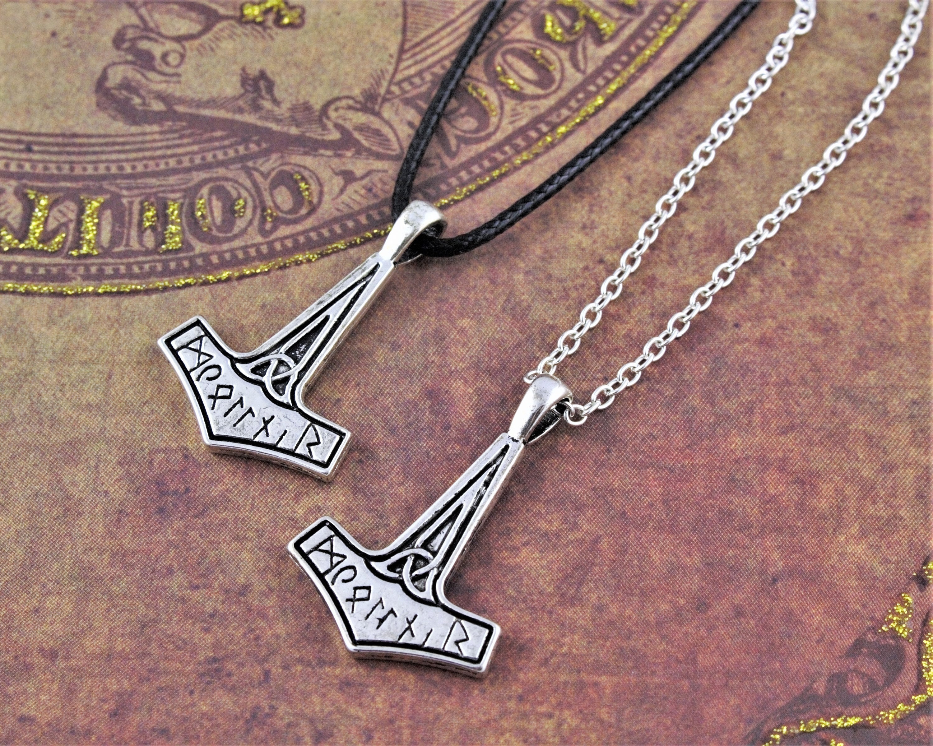 Buy Thor Hammer Pendant Necklace Viking Mjolnir the Thors Hammer Necklace  Sterling Silver Vikings Thors Hammer Mjolnir Amulet Necklace Online in  India - Etsy