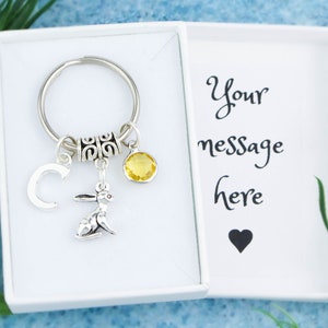 Rabbit Keyring, Personalised Gift, Bunny Keychain, Rabbit Loss Gifts, Bunny Memorial Gift, New Bunny Gift, Rabbit Accessories, Pet Loss Gift