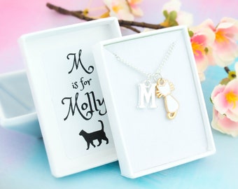 Cat Necklace, Personalised Gift, Children's Jewellery, Cat Gifts For Girls, New Kitten Gift, Pet Cat Loss Gift, Cute Charm Necklace For Kids