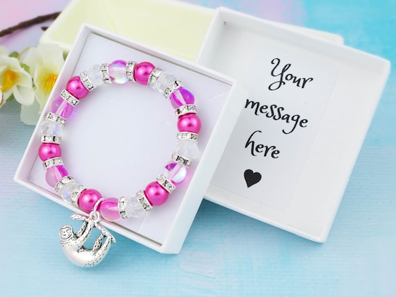 Sloth Bracelet Children s Jewellery Beaded Stretch Bracelet