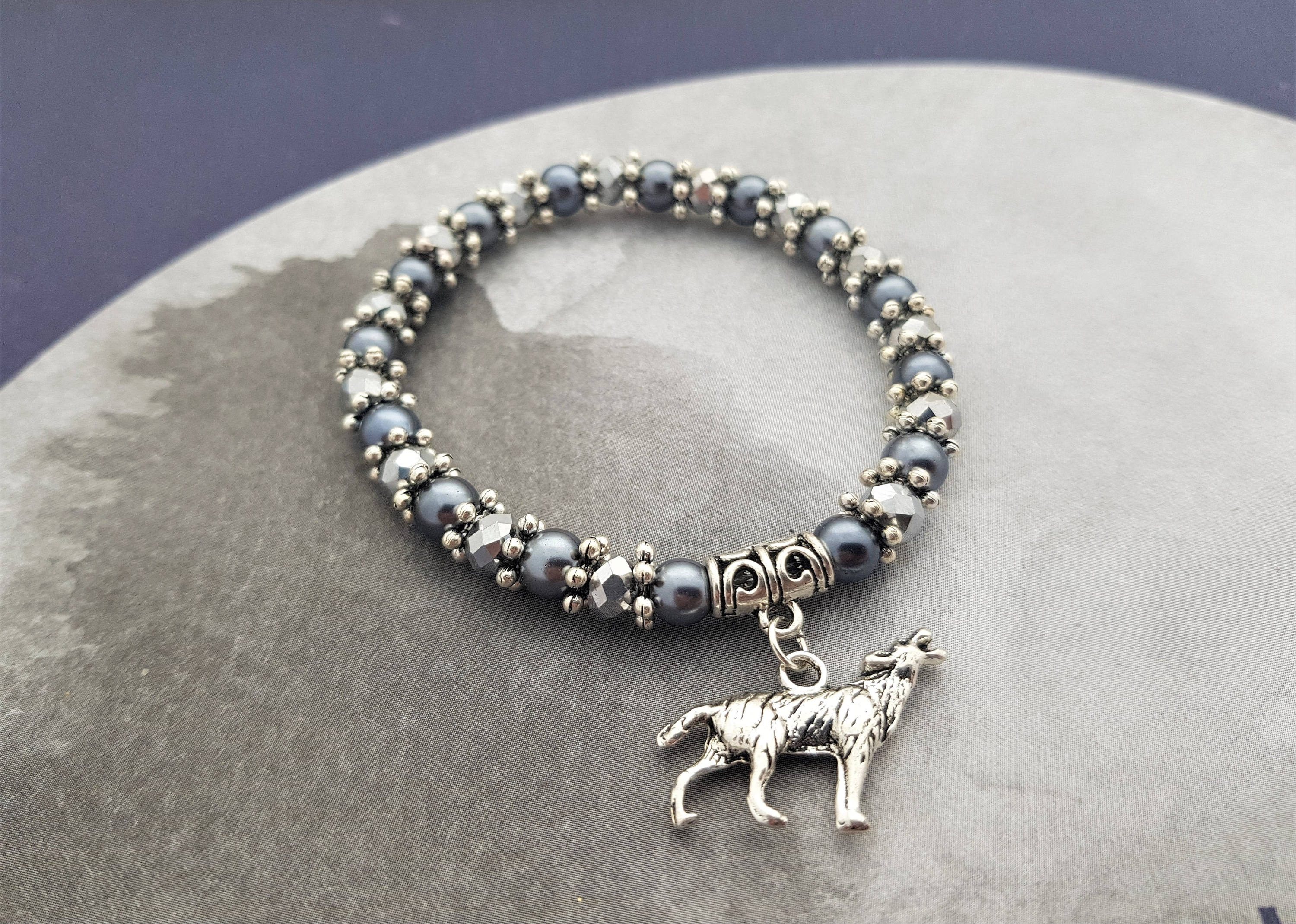 Wolf Bracelet Wolf Charm Bracelet Wolf Gift Werewolf Etsy