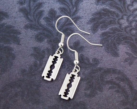 Razor Blade Earrings Gothic silver color| Alibaba.com