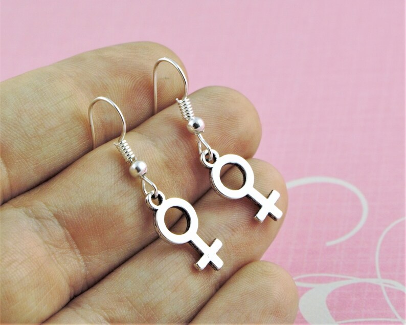 Feminist Earrings Female Symbol Earrings Venus Symbol Etsy