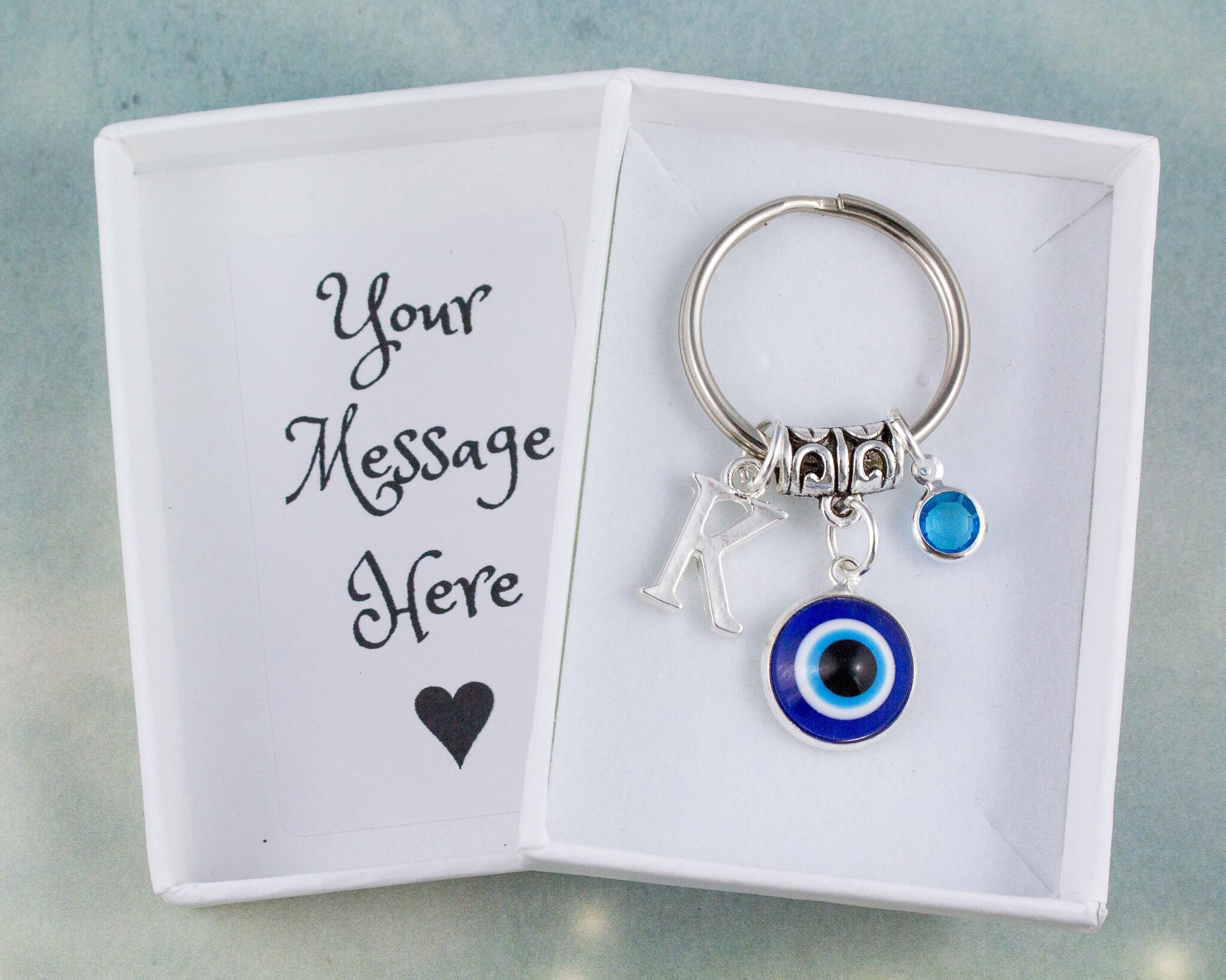 Evil Eye Keychain, Personalised Gift, Drive Safe Keychain, Evil Eye B…