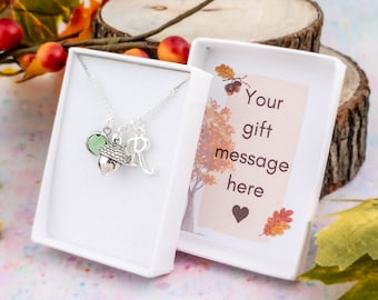 Acorn Necklace, Personalised Teacher Gifts, Thank You Present, Little Acorn Charm, Autumn Jewellery, Fall Jewelry, Mighty Oak Tree Gift