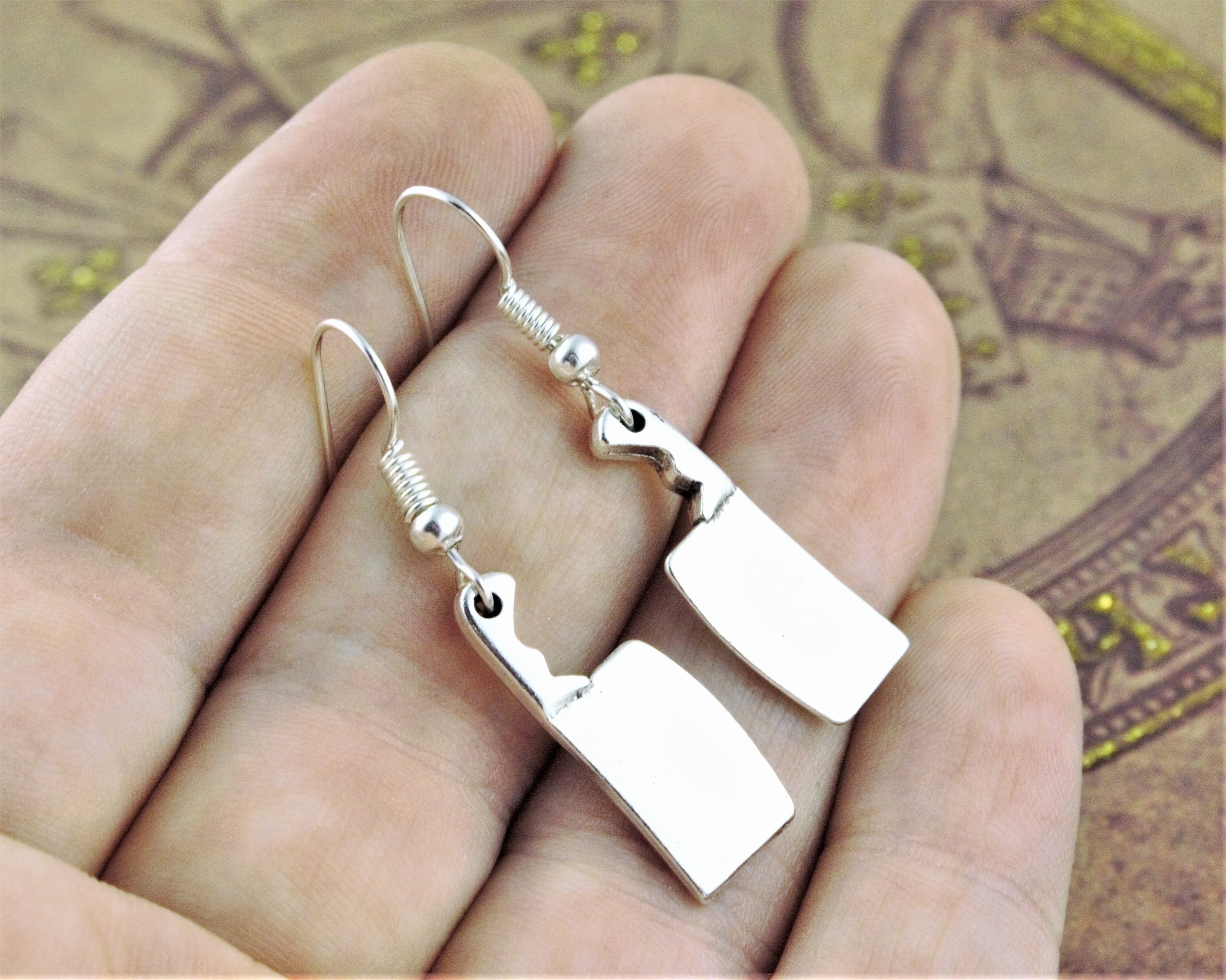 Meat Cleaver Earrings Butcher's Knife Jewelry Gothic Etsy