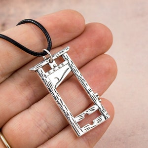 Guillotine Necklace, Gothic Necklace, Historical Jewellery, History Lover Gift, History Teacher, Medieval Jewelry, Goth Jewellery, Beheading image 6