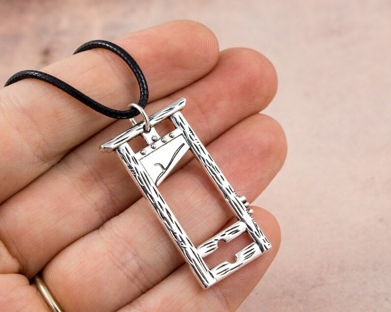 Guillotine Necklace, Gothic Necklace, Historical Jewellery, History Lover Gift, History Teacher, Medieval Jewelry, Goth Jewellery, Beheading image 6