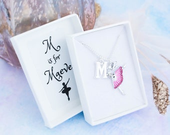 Ballerina Necklace, Personalised Gift, Children's Jewellery, Ballet Gifts, Little Girl's Dance Necklace, Dance Recital Gifts, Dancer Gifts